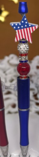 Blinging American Flag Pens- Red, White and Blue