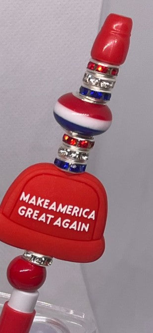 Blinging American Flag Pens- Red, White and Blue