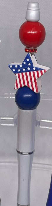 Blinging American Flag Pens- Red, White and Blue